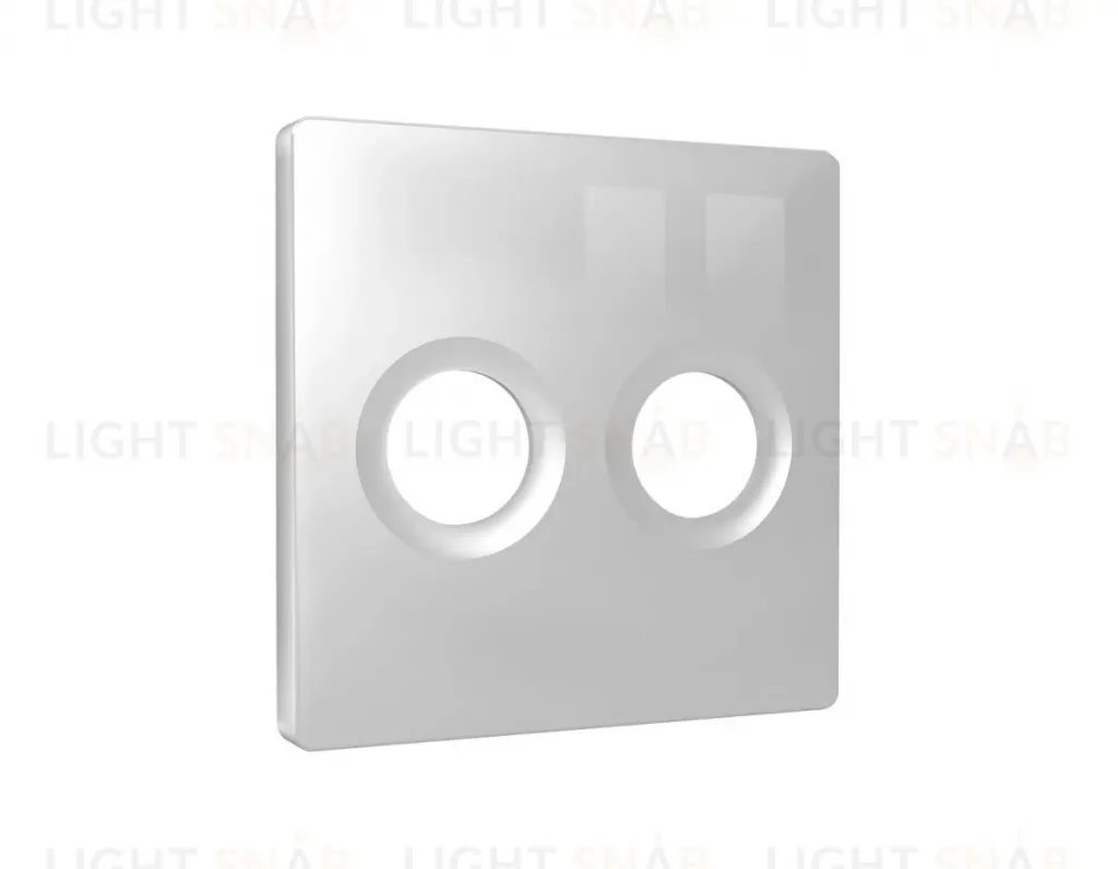 Лицевая панель Alfa (Серебро глянец) для TV двойной розетки Quant Ambrella Volt AP4133 AP4133