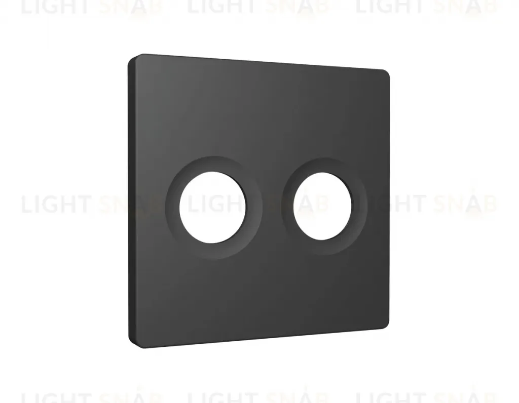 Лицевая панель Alfa (Графит мягкое касание) для TV двойной розетки Quant Ambrella Volt AP9133 AP9133