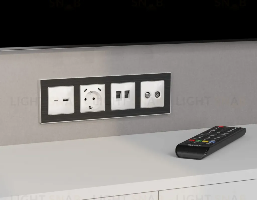 Комплект механизма электрической розетки 2USB С+C 20W с/з на винтовых зажимах 16A-250V Alfa Белый глянец Quant Ambrella Volt MA110510 (AP1105, VM165) MA110510