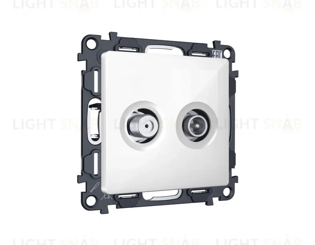 Комплект механизма розетки TV оконечной + SAT 5-862MHz 3.5dB/950-2150MHz 3.5dB Alfa Белый глянец Quant Ambrella Volt MA113310 (AP1133, VM217) MA113310