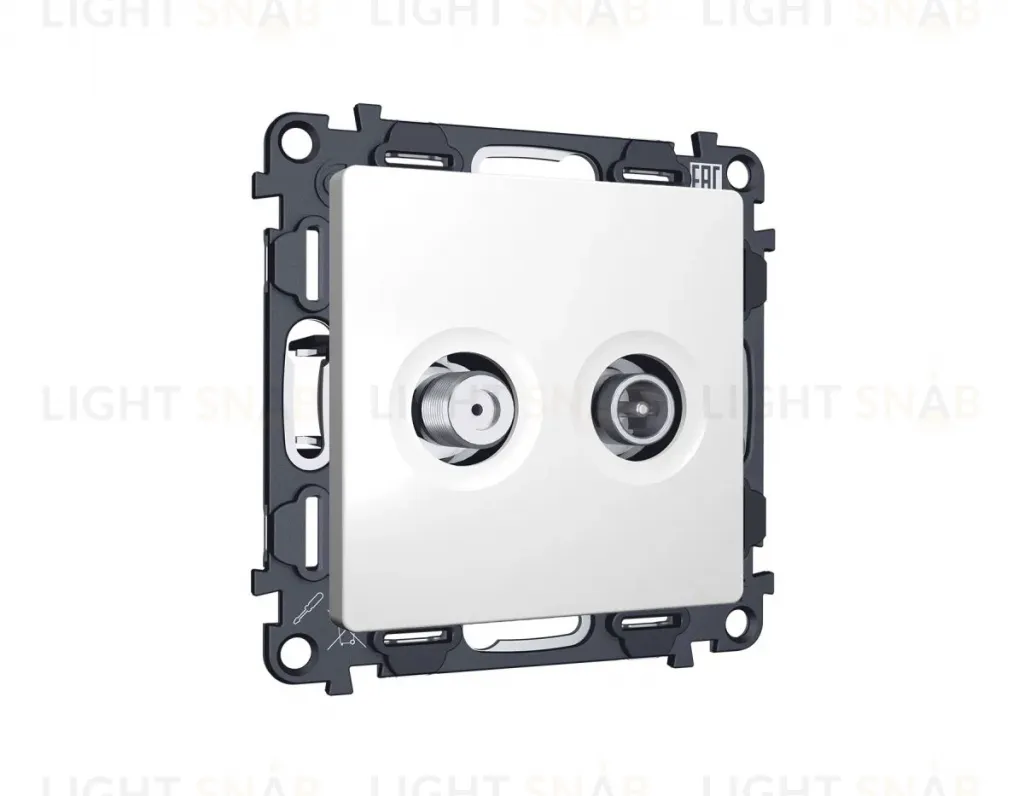 Комплект механизма розетки TV оконечной + SAT 5-862MHz 3.5dB/950-2150MHz 3.5dB Alfa Белый матовый Quant Ambrella Volt MA133310 (AP1333, VM217) MA133310
