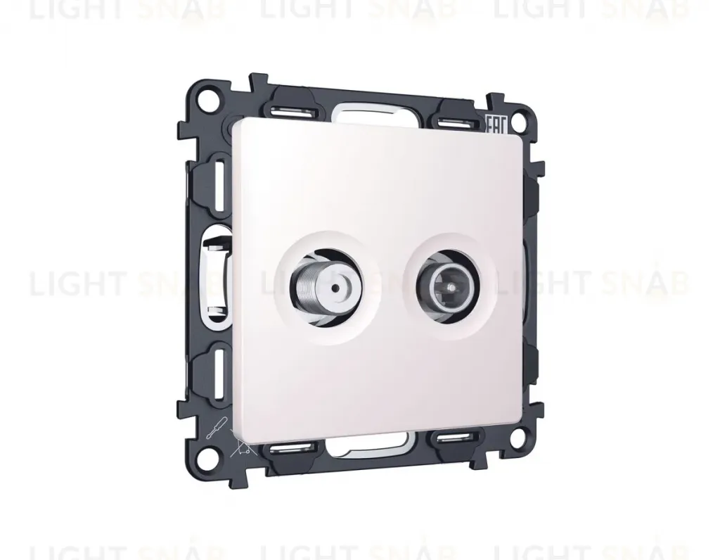 Комплект механизма розетки TV оконечной + SAT 5-862MHz 3.5dB/950-2150MHz 3.5dB Alfa Жемчуг Quant Ambrella Volt MA213310 (AP2133, VM217) MA213310