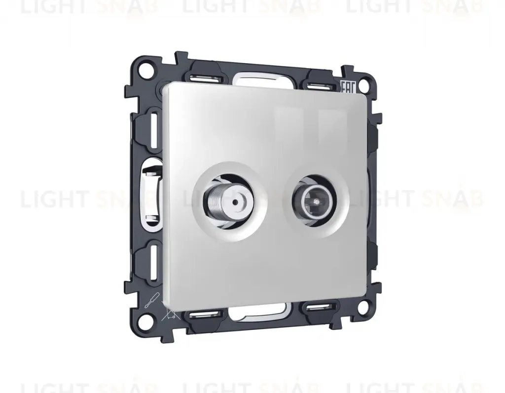 Комплект механизма розетки TV оконечной + SAT 5-862MHz 3.5dB/950-2150MHz 3.5dB Alfa Серебро глянец Quant Ambrella Volt MA413310 (AP4133, VM217) MA413310