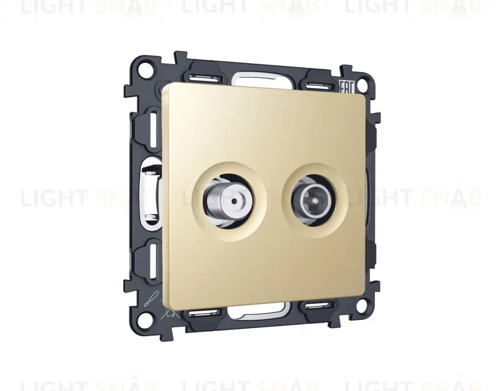 Комплект механизма розетки TV оконечной + SAT 5-862MHz 3.5dB/950-2150MHz 3.5dB Alfa Шампань Quant Ambrella Volt MA613310 (AP6133, VM217) MA613310