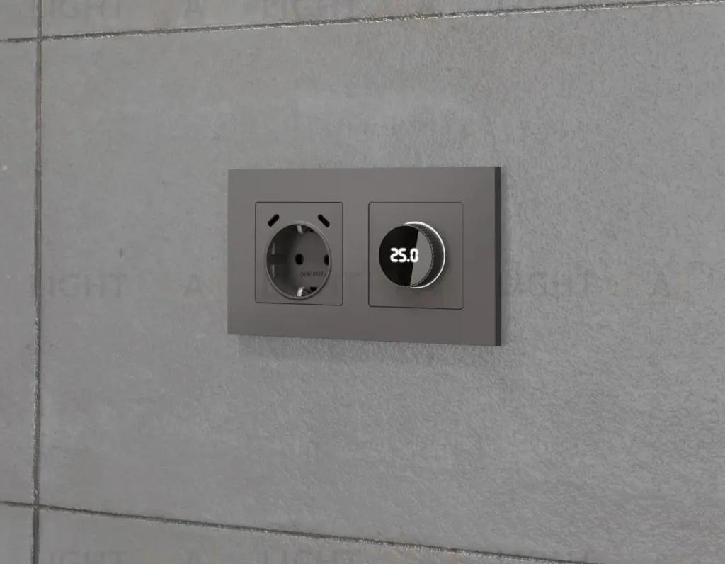 Комплект механизма электрической розетки 2USB С+C 20W с/з на винтовых зажимах 16A-250V Alfa Антрацит серый Quant Ambrella Volt MA660510 (AP6605, VM165) MA660510