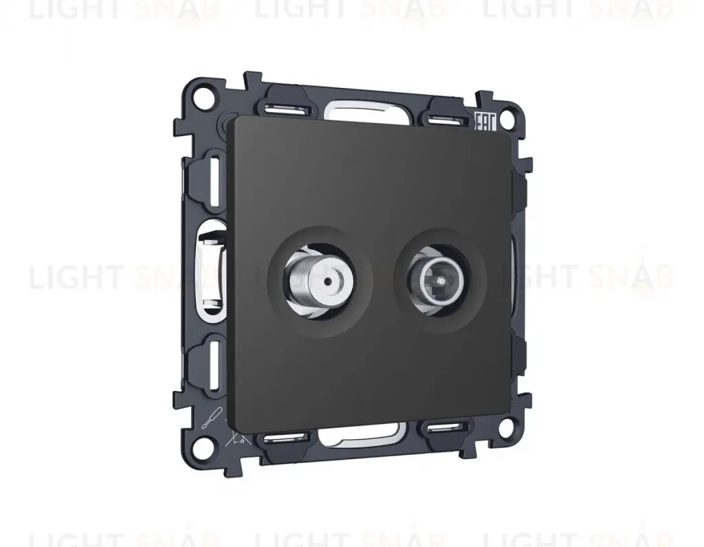 Комплект механизма розетки TV оконечной + SAT 5-862MHz 3.5dB/950-2150MHz 3.5dB Alfa Графит мягкое касание Quant Ambrella Volt MA913310 (AP9133, VM217) MA913310