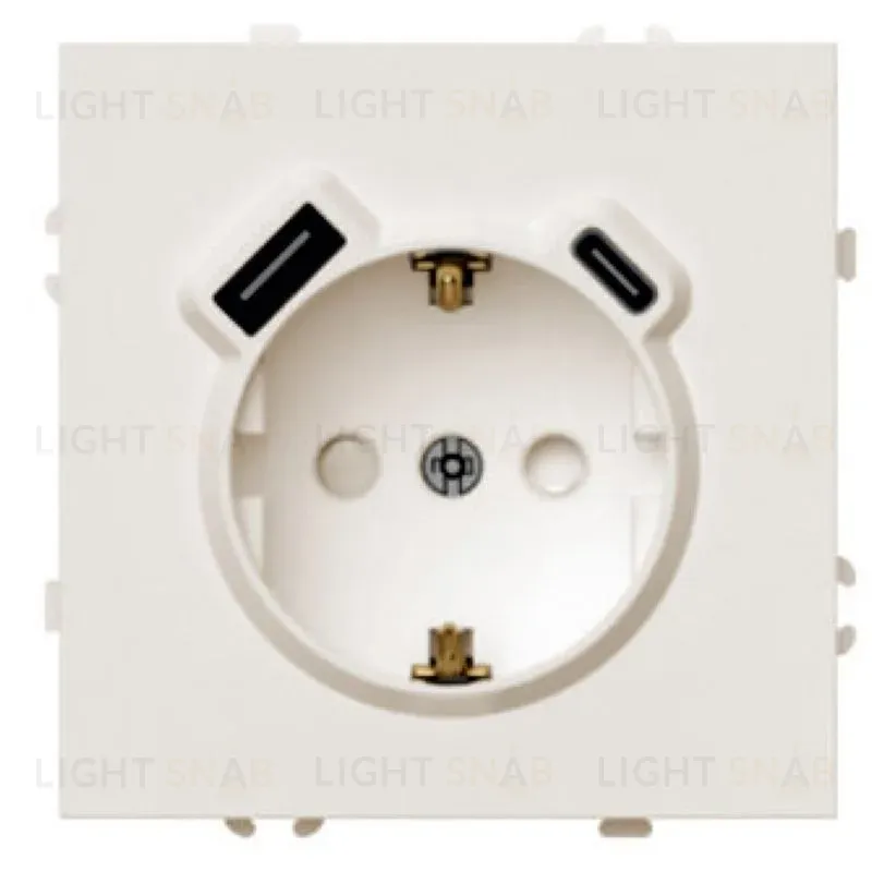 Розетка 1-местная з/ш с/з 16А + USB + Type C (механизм) Stekker Эмили RST16-5119-08 кашемир soft touch 50360 50360