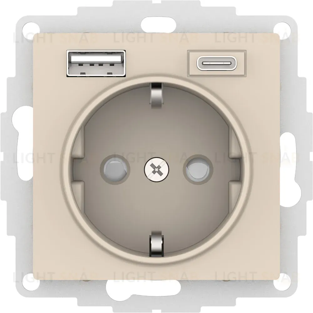Розетка 16А с USB A+C (5В/2,4А/3 А, 2х5В/1,5А), мех Systeme Electric AtlasDesign Бежевый ATN000232 ATN000232