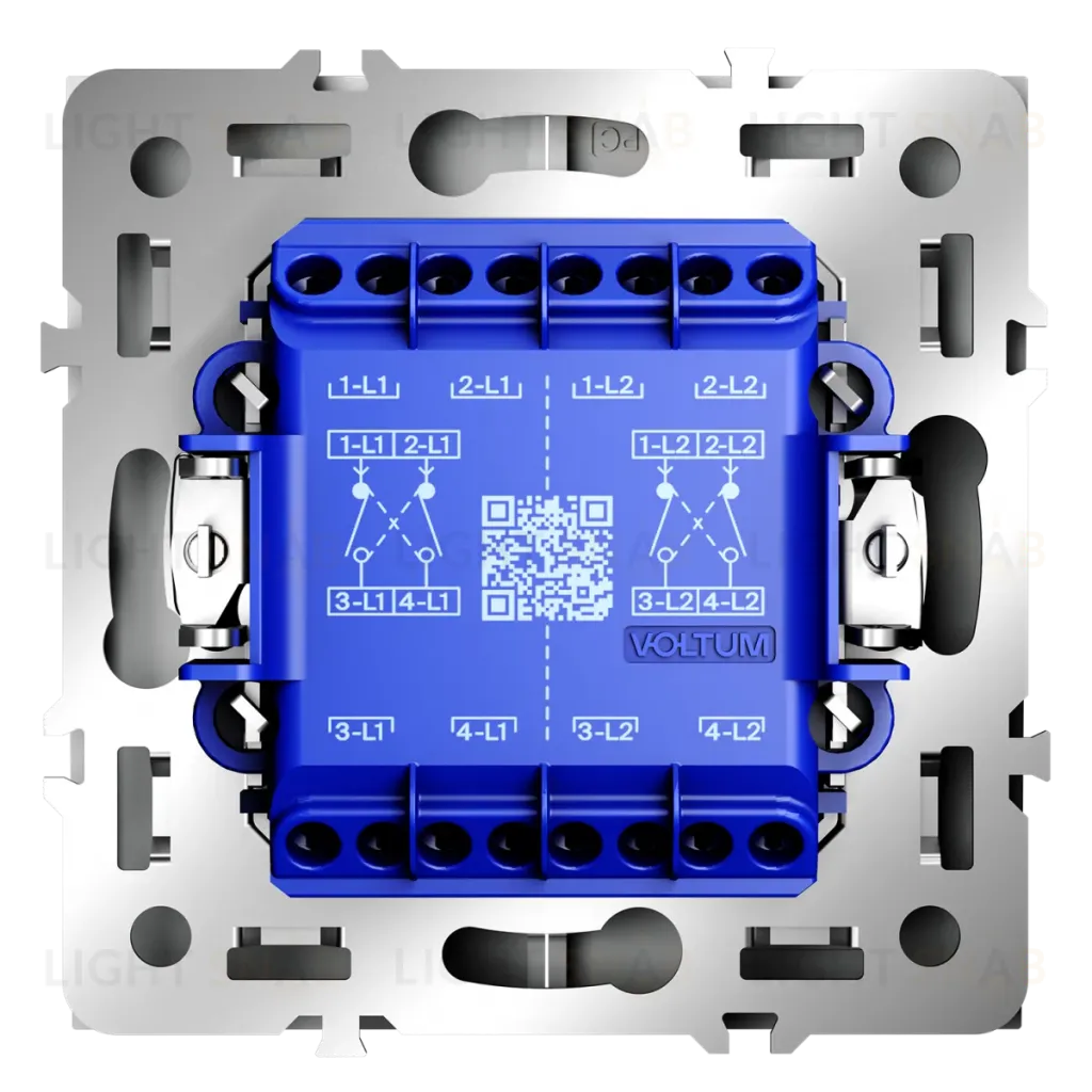 Перекрестный переключатель двухклавишный встраиваемый VOLTUM S70 VLS020502 (белый матовый) VLS020502