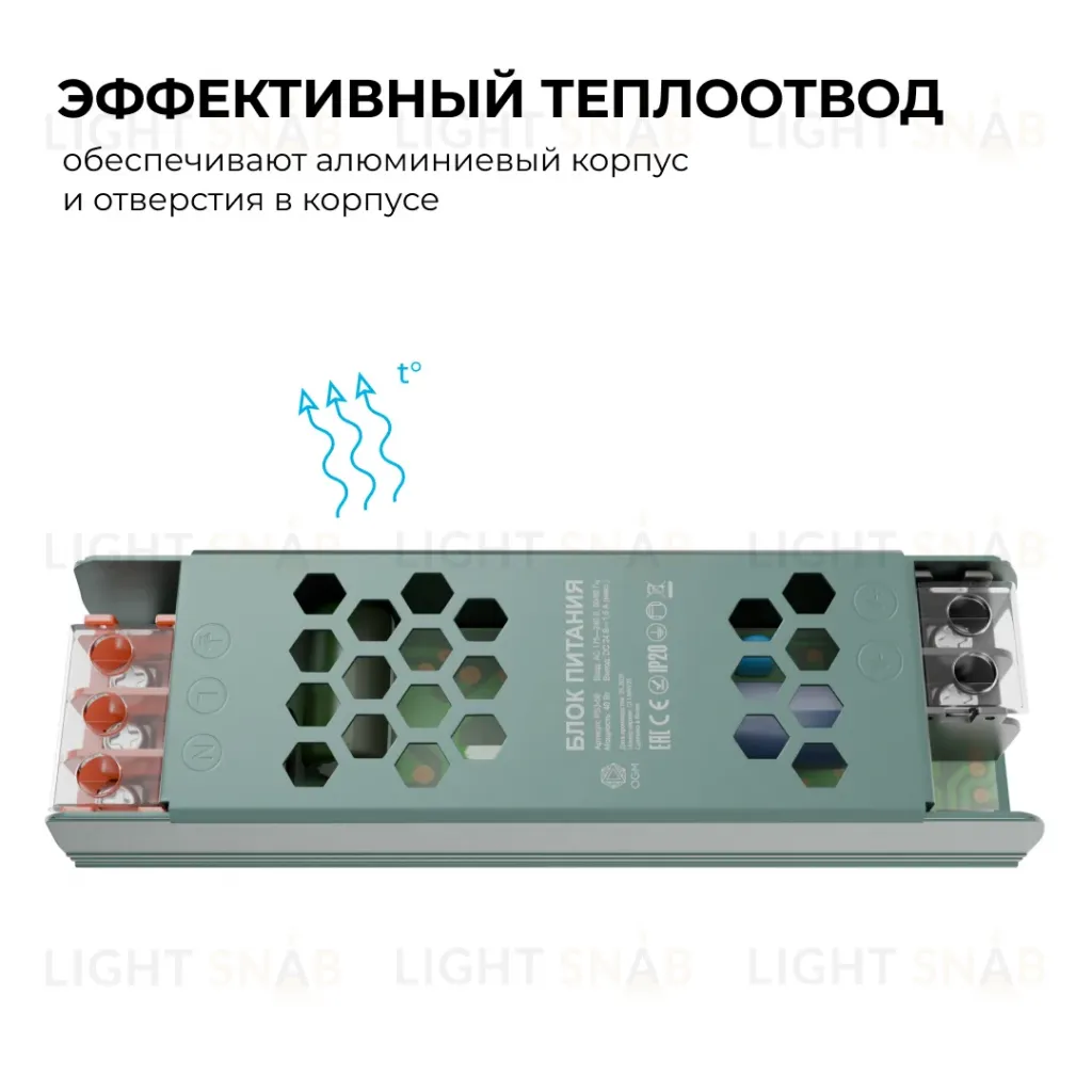Блок питания OGM 24В, 40Вт, 175-240В, 1,6А, IP20 PS3-56 PS3-56