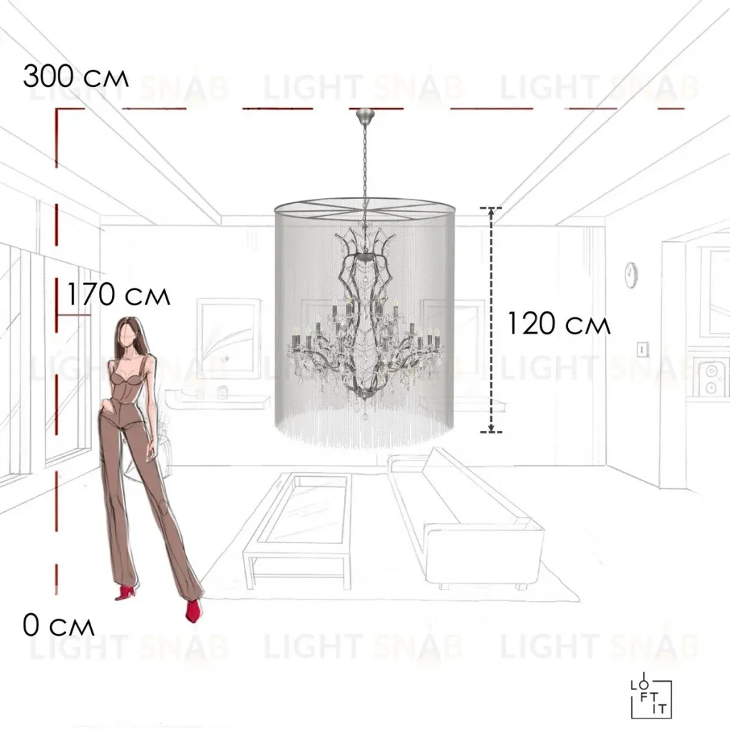 Подвесная люстра Loft IT Vaille Crystal 10450/1200 10450/1200