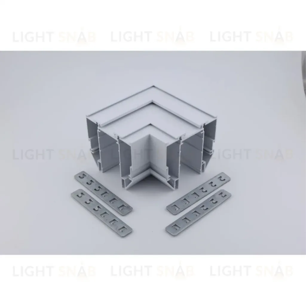 Соединитель магнитного шинопровода угловой плоский для натяжного потолка Aployt Magnetic track 220 APL.0284.10.04 APL.0284.10.04