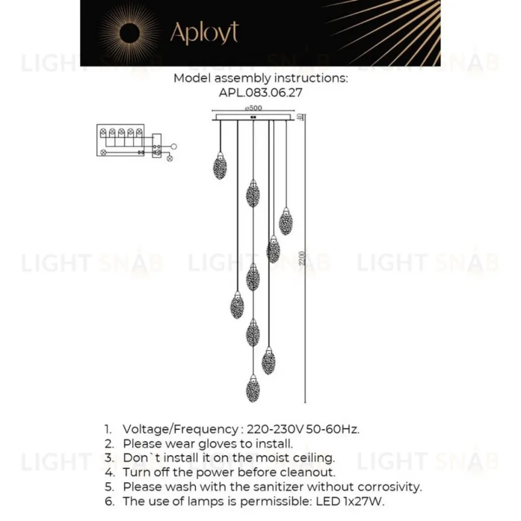 Подвесной светильник Aployt Julietta APL.083.06.27 APL.083.06.27