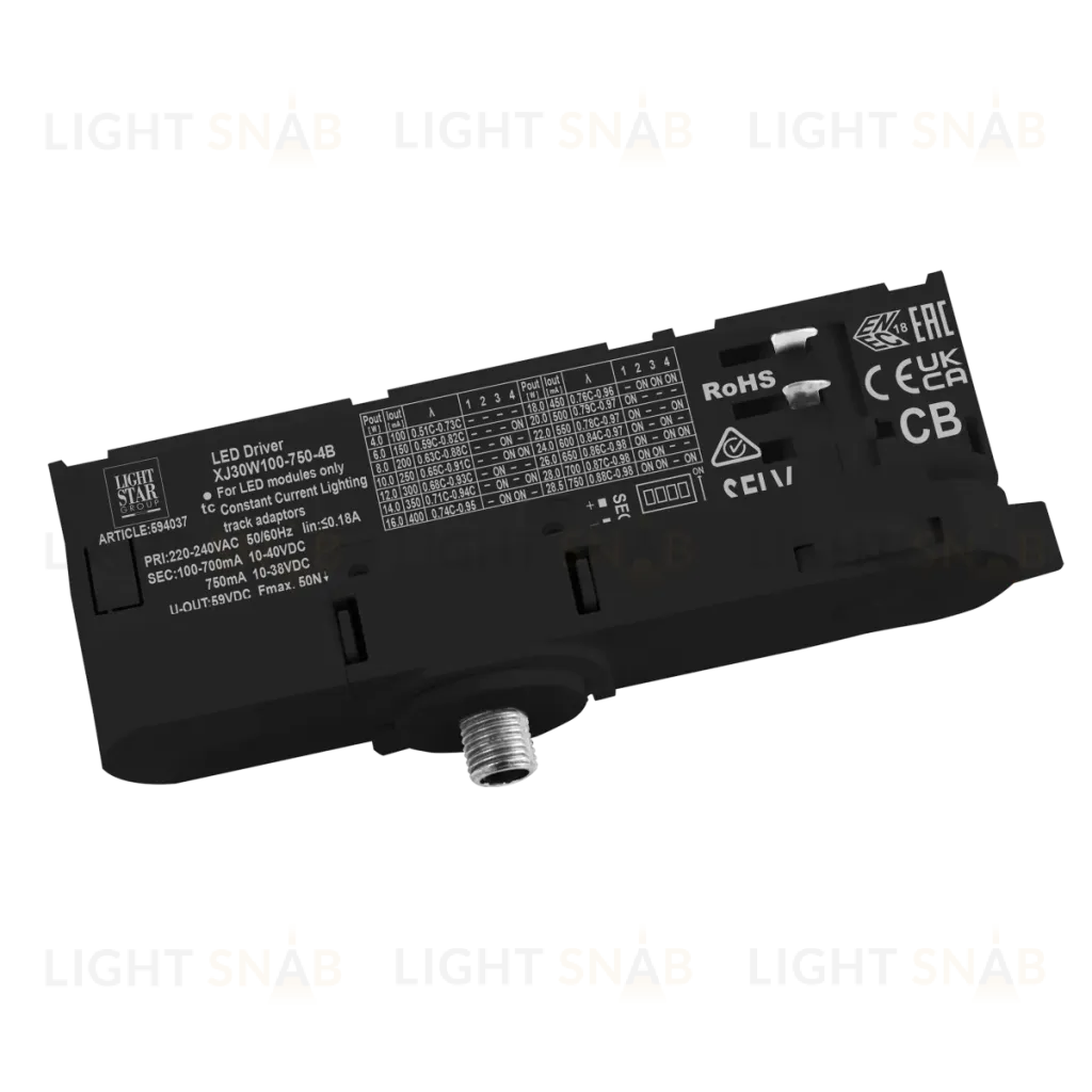 Адаптер с драйвером с DIP-switch для трековой системы Quattro Lightstar 594037 594037