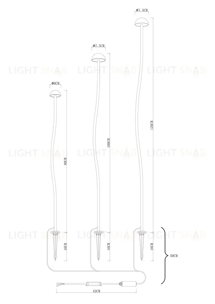 Ландшафтный светильник Arte Lamp Motus A1081PA-3BK A1081PA-3BK