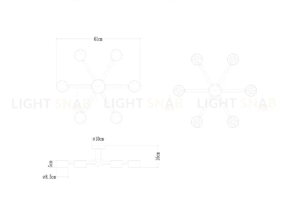 Потолочные люстры Arte Lamp Tenda A1624PL-6BK A1624PL-6BK