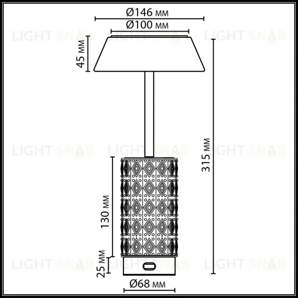 Настольная лампа беспроводная Odeon Light L-Vision Lulu 5454/8TLA 5454/8TLA