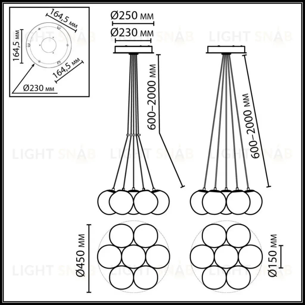 Подвесной светильник Odeon Light Midcent Magia 7109/7 7109/7
