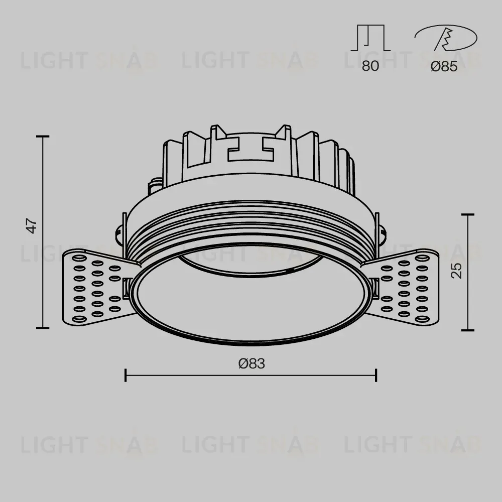 Встраиваемый светильник Maytoni Technical Okno DL055-8W3-4-6K-TRS-B DL055-8W3-4-6K-TRS-B