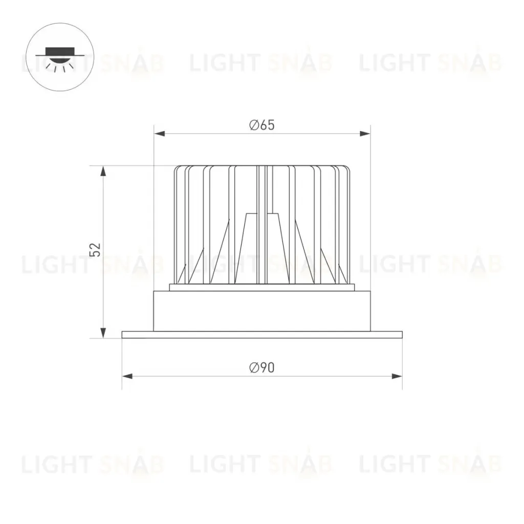 Встраиваемый светильник Arlight MS-ATLAS-TRIMLESS-R50-6W Warm3000 (BK, 40deg, 230V) (IP20 Металл) 036135(1) 036135(1)