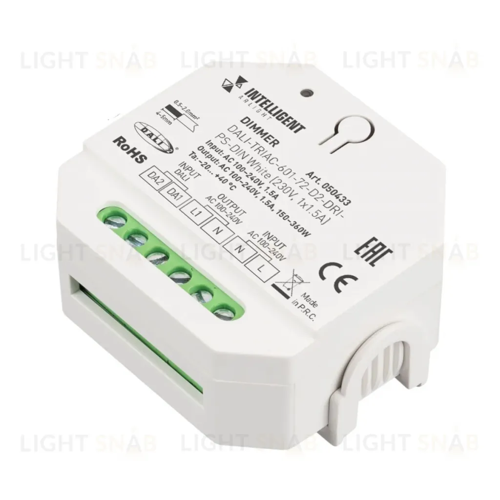 Диммер Arlight DALI-TRIAC-601-72-D2-DRI-PS-DIN White (230V, 1x1.5A) (IARL, IP20 Пластик) 050433 050433