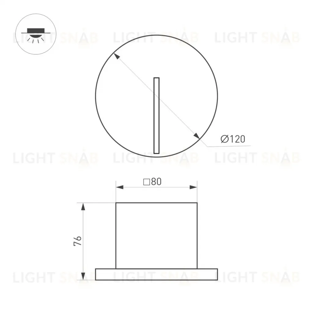 Светильник для ступеней Arlight LT-TIE-R120-3W Warm3000 (WH, 25x45 deg, 230V) (IP65 Бетон) 050874 050874
