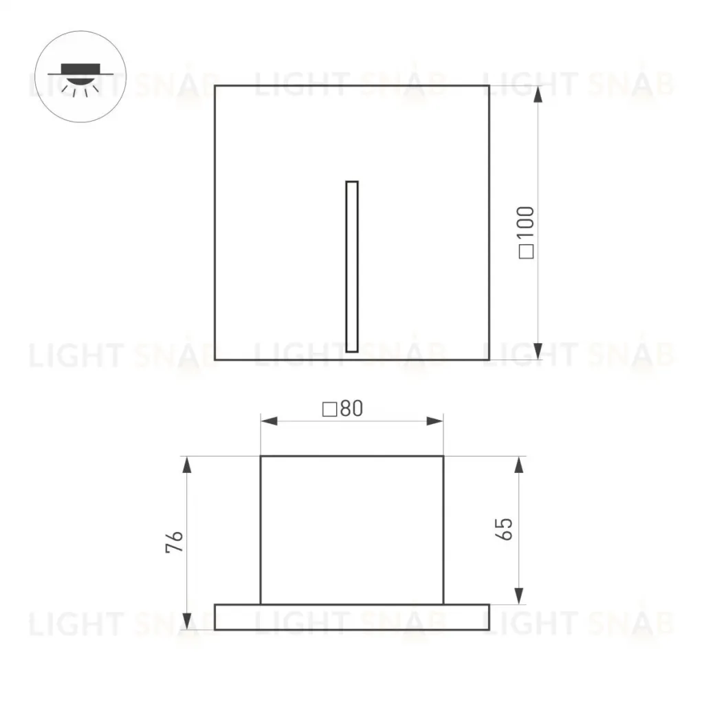 Светильник для ступеней Arlight LT-TIE-S100-3W Warm3000 (RD, 25x45 deg, 230V) (IP65 Бетон) 051050 051050