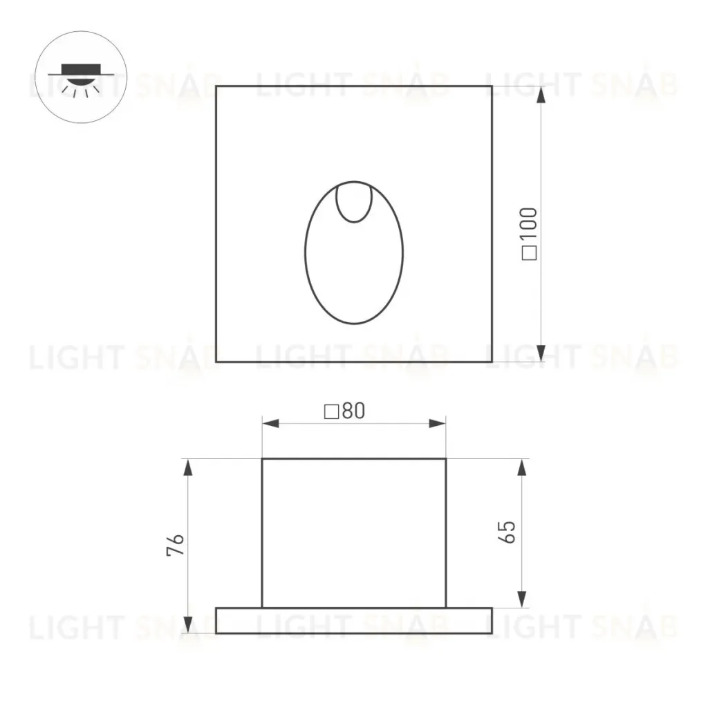 Светильник для ступеней Arlight LT-TIE-S100-3W Warm3000 (RD, 45x70 deg, 230V) (IP65 Бетон) 051051 051051