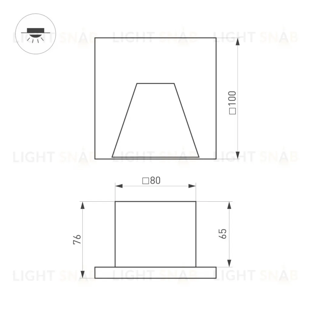 Светильник для ступеней Arlight LT-TIE-S100-3W Warm3000 (RD, 75x30 deg, 230V) (IP65 Бетон) 051052 051052