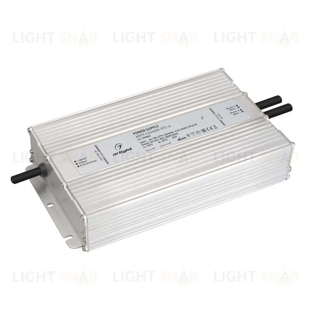 Блок питания Arlight ARPV-LG24600-PFC-A (24V, 25A, 600W) (IP67 Металл) 053862 053862