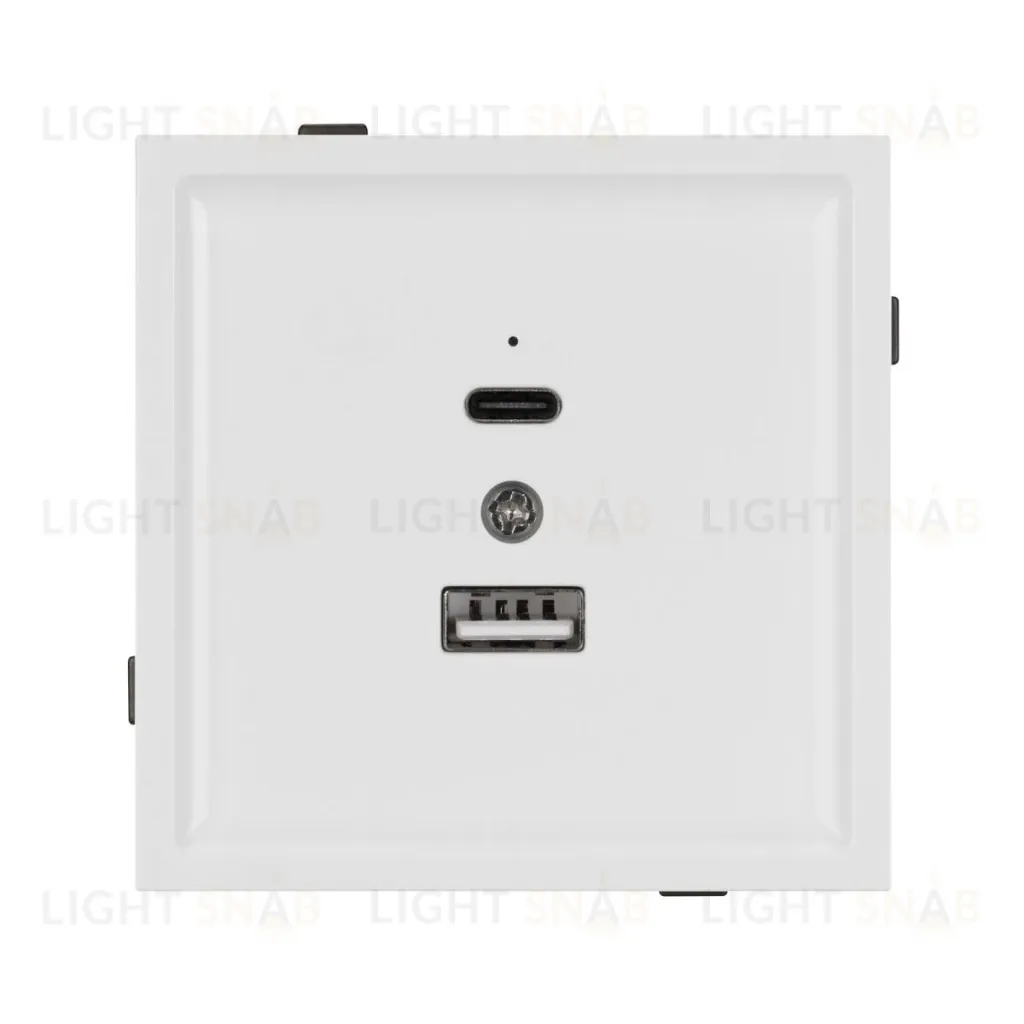 Механизм USB розетки Arlight SCT-TENDO-MUAC-PL-WH (5V, 3A, QC3) 054094 054094