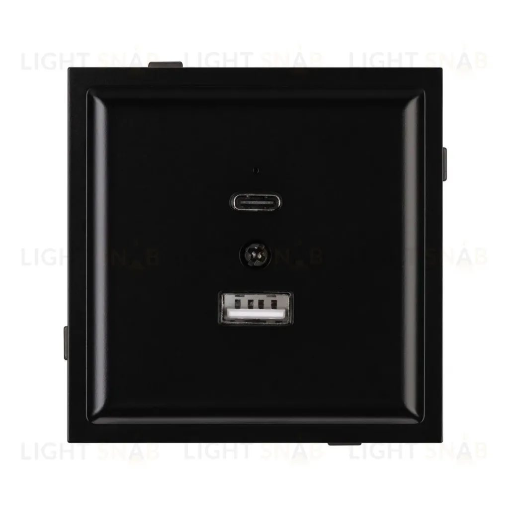 Механизм USB розетки Arlight SCT-TENDO-MUAC-PL-BK (5V, 3A, QC3) 054095 054095