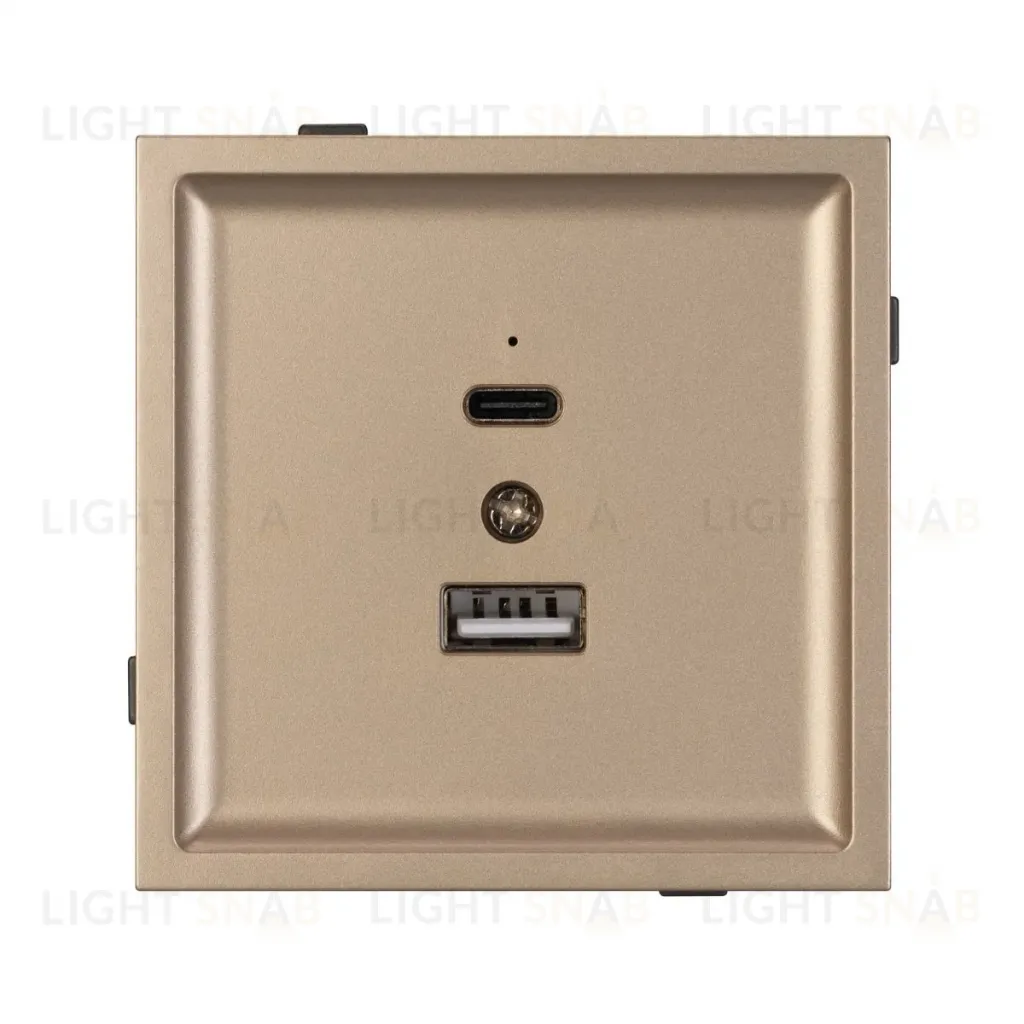 Механизм USB розетки Arlight SCT-TENDO-MUAC-PL-GD (5V, 3A, QC3) 054097 054097