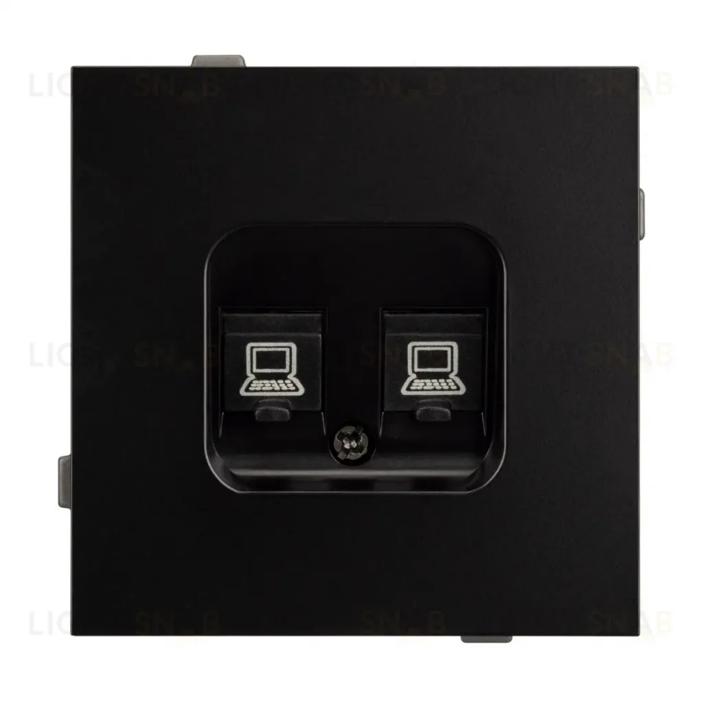 Механизм компьютерной розетки двойной Arlight SCT-TENDO-MPC2-PL-BK (RJ-45, CAT6) 054101 054101
