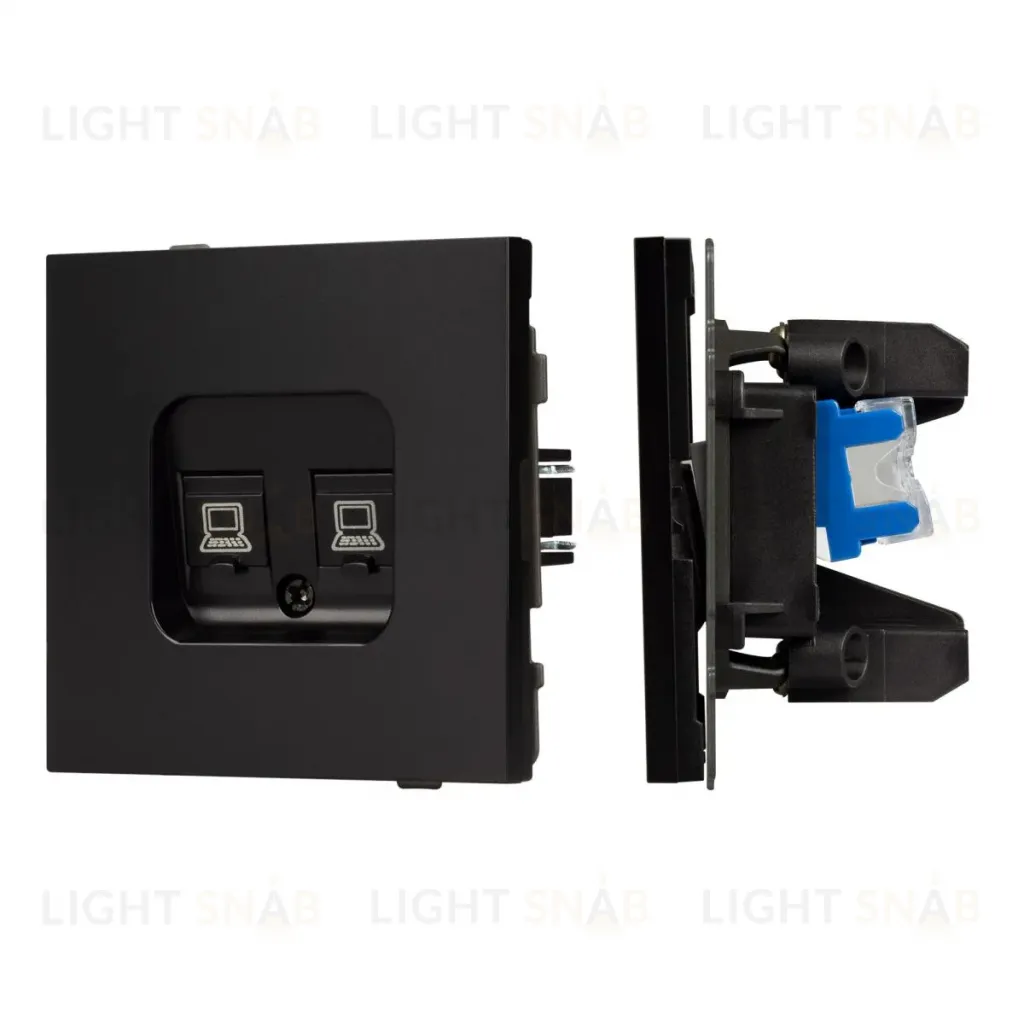 Механизм компьютерной розетки двойной Arlight SCT-TENDO-MPC2-PL-BK (RJ-45, CAT6) 054101 054101