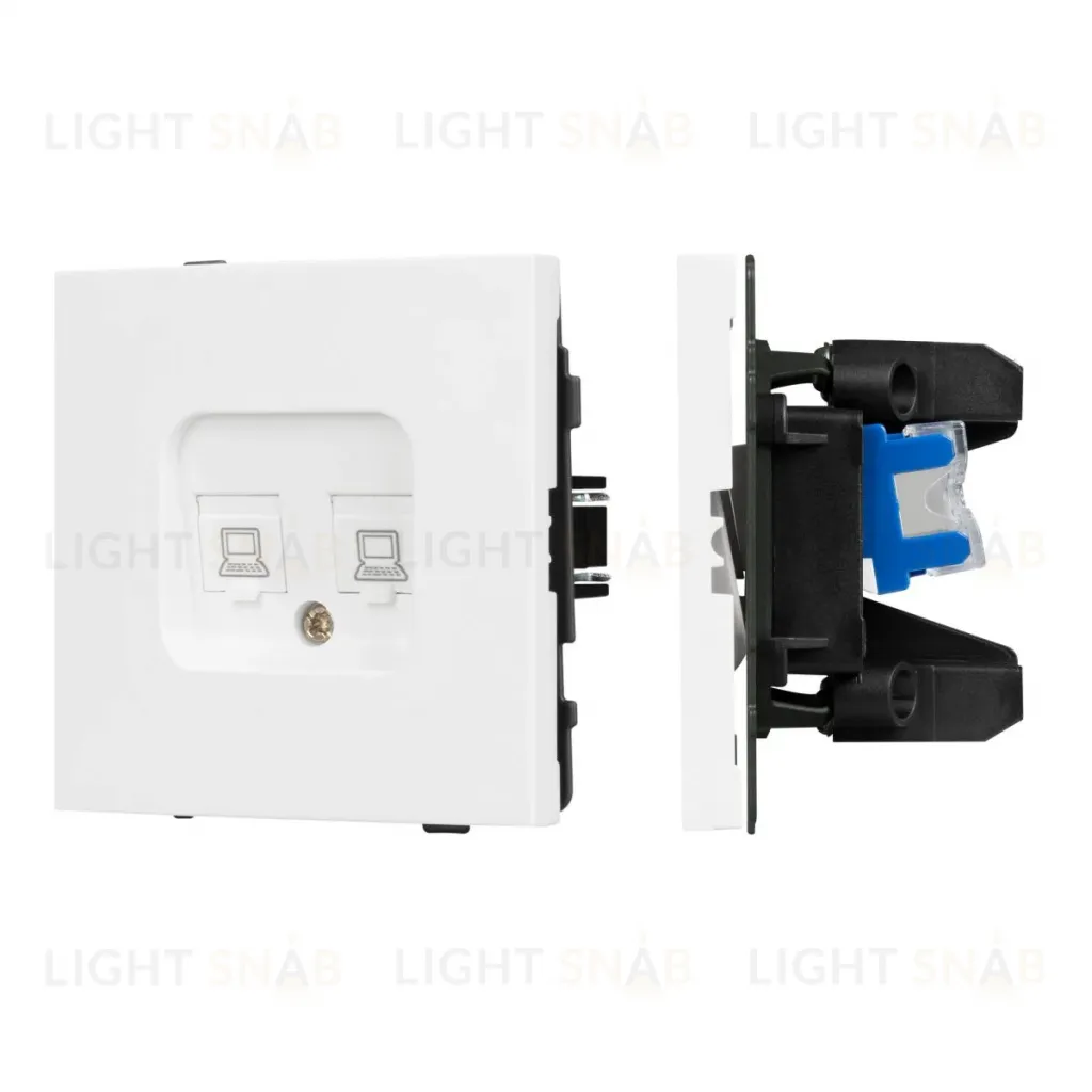 Механизм компьютерной розетки двойной Arlight SCT-TENDO-MPC2-PL-WH (RJ-45, CAT6) 054100 054100