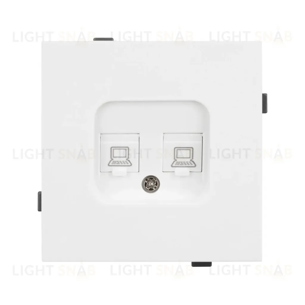 Механизм компьютерной розетки двойной Arlight SCT-TENDO-MPC2-PL-WH (RJ-45, CAT6) 054100 054100