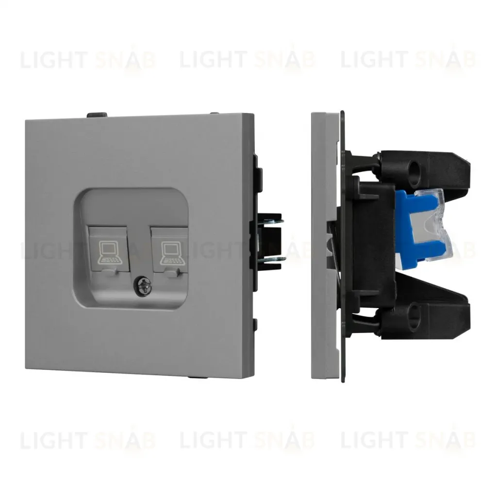 Механизм компьютерной розетки двойной Arlight SCT-TENDO-MPC2-PL-GR (RJ-45, CAT6) 054102 054102