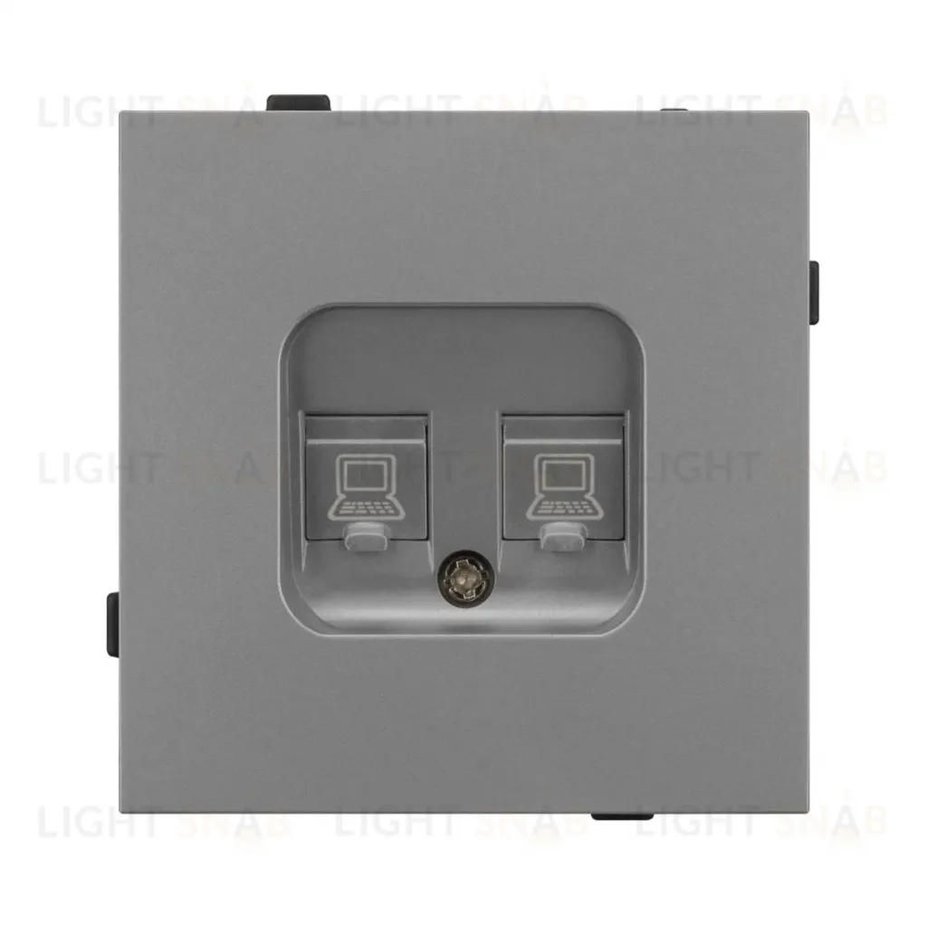 Механизм компьютерной розетки двойной Arlight SCT-TENDO-MPC2-PL-GR (RJ-45, CAT6) 054102 054102