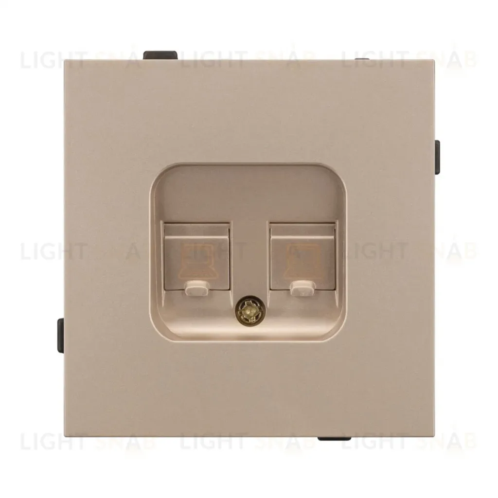 Механизм компьютерной розетки двойной Arlight SCT-TENDO-MPC2-PL-GD (RJ-45, CAT6) 054103 054103