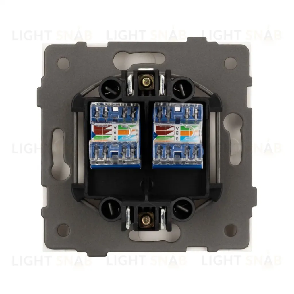 Механизм компьютерной розетки двойной Arlight SCT-TENDO-MPC2-PL-GD (RJ-45, CAT6) 054103 054103