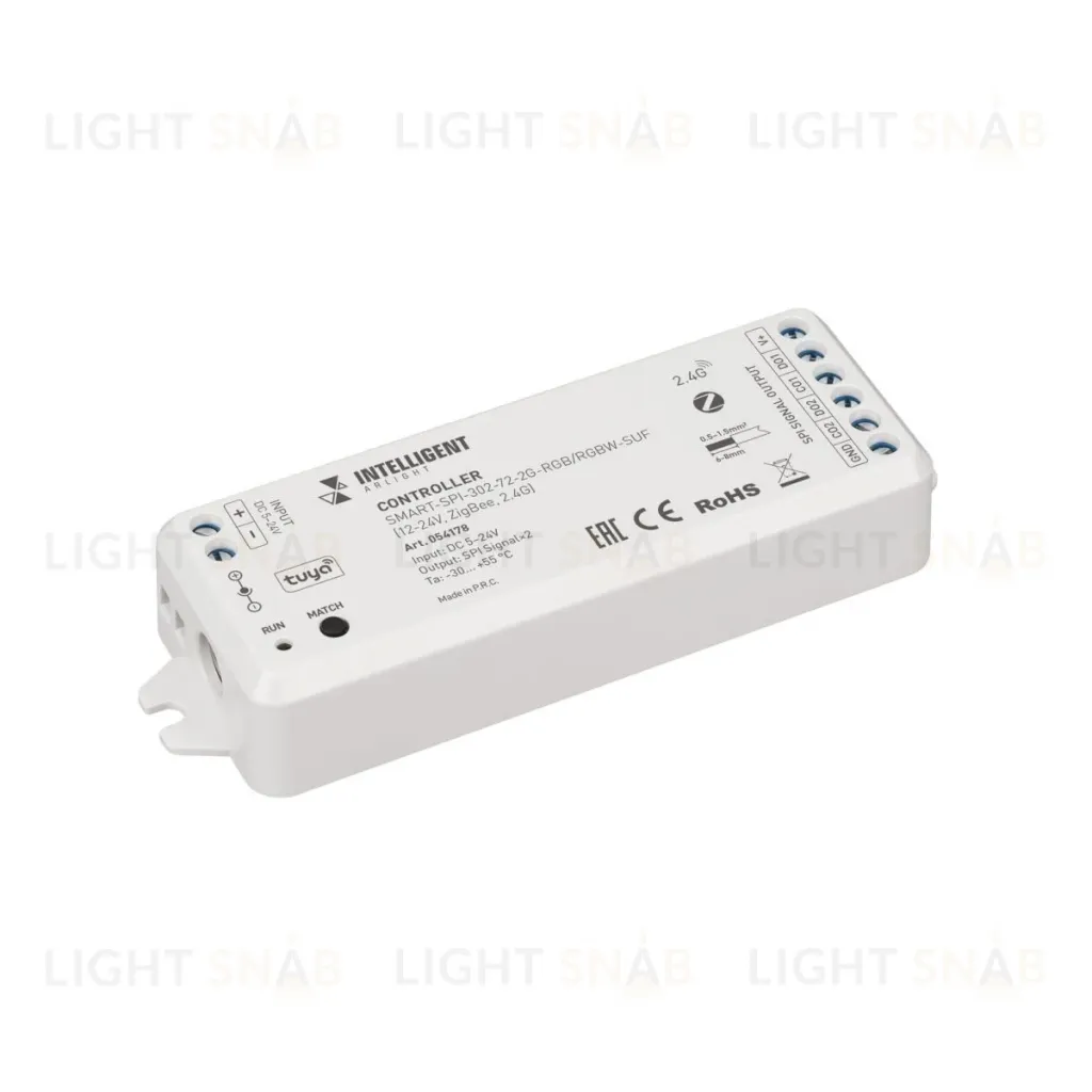 Контроллер Arlight SMART-SPI-302-72-2G-RGB/RGBW-SUF (12-24V, ZigBee, 2.4G) (IARL, IP20 Пластик) 054178 054178
