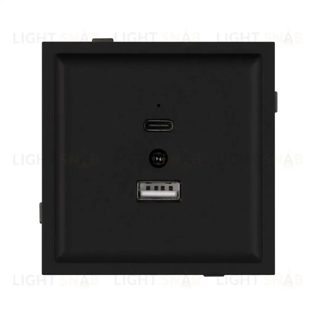Механизм USB розетки Arlight SCT-TENDO-MUAC-SFPL-BK (5V, 3A, QC3) 054536 054536