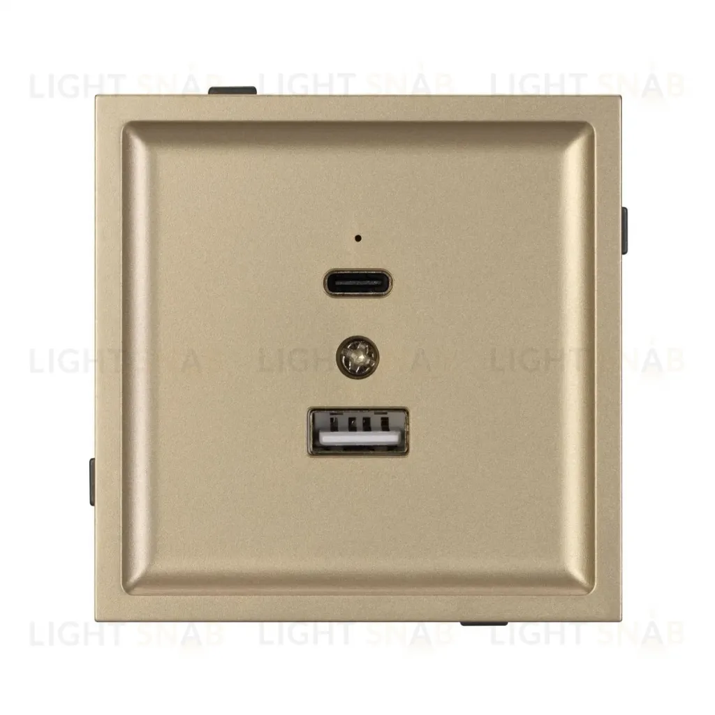 Механизм USB розетки Arlight SCT-TENDO-MUAC-SFPL-GD (5V, 3A, QC3) 054537 054537