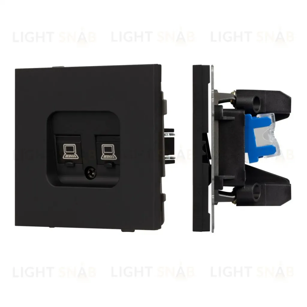 Механизм компьютерной розетки двойной SCT-TENDO-MPC2-SFPL-BK (RJ-45, CAT6) 054595 054595