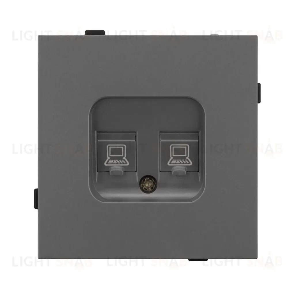 Механизм компьютерной розетки двойной SCT-TENDO-MPC2-SFPL-GR (RJ-45, CAT6) 054597 054597