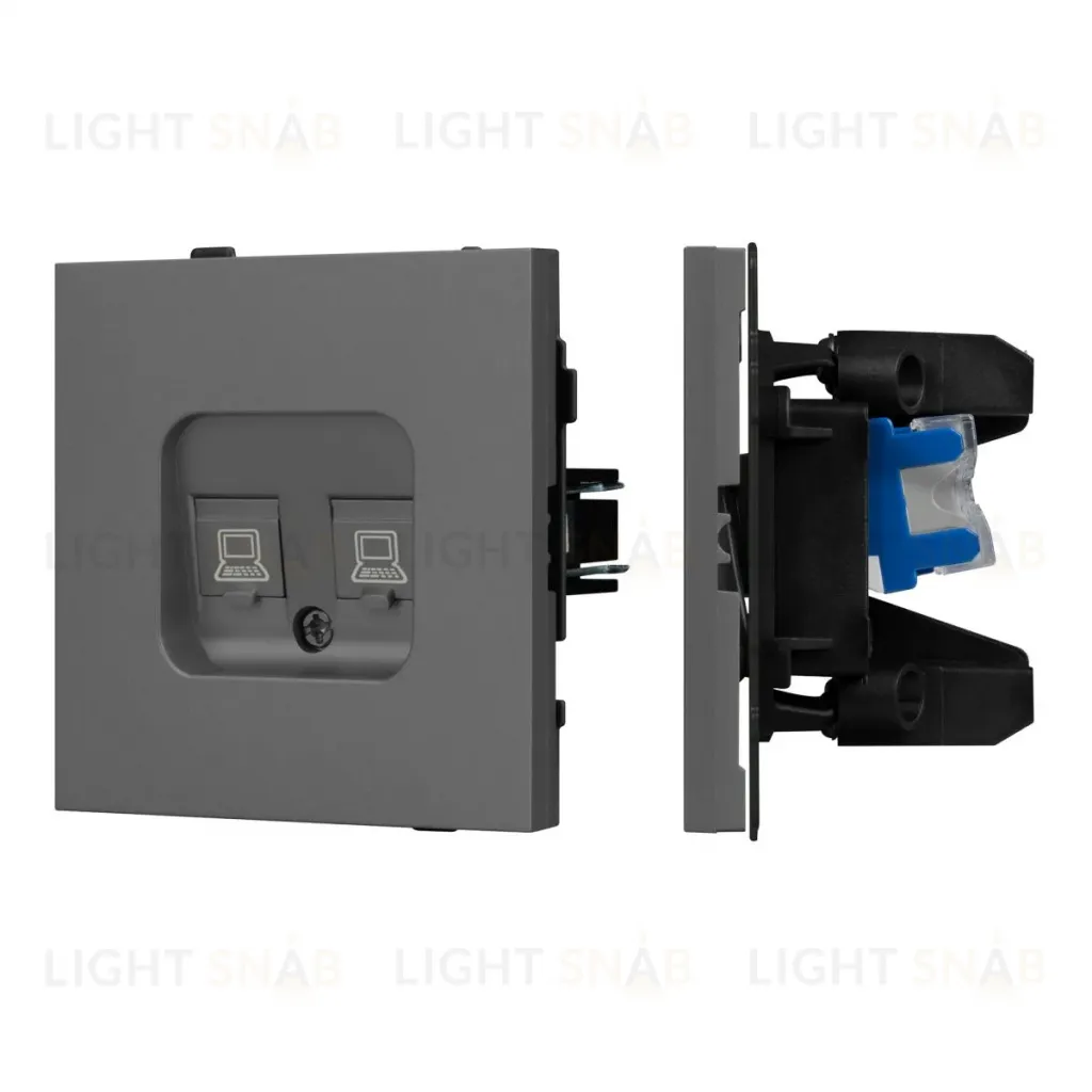 Механизм компьютерной розетки двойной SCT-TENDO-MPC2-SFPL-GR (RJ-45, CAT6) 054597 054597