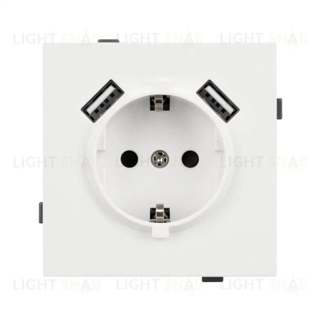 Механизм розетки с USB зарядкой Arlight SCT-TENDO-MUAA-SFPL-WH (230V, 16A) 054606 054606