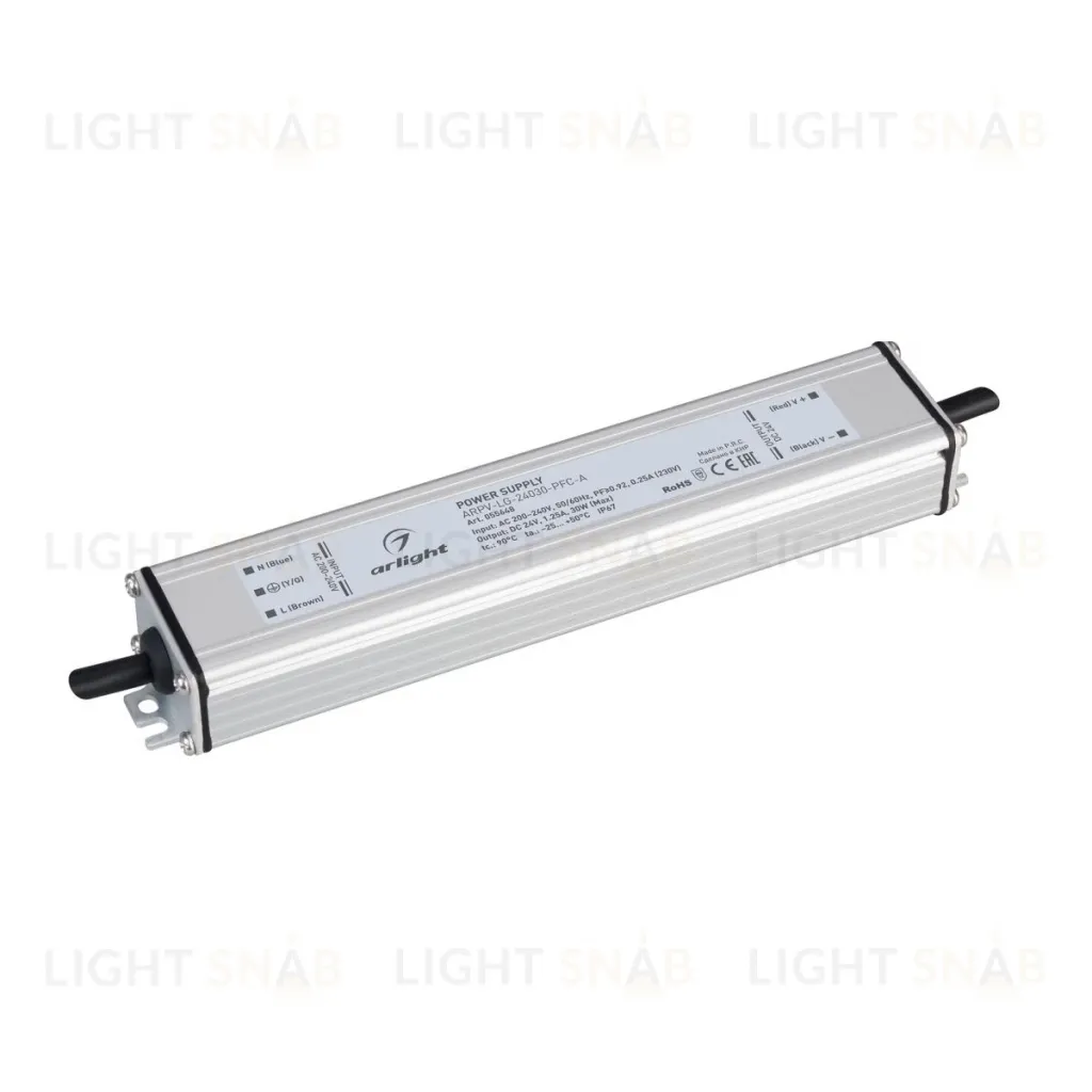 Блок питания Arlight ARPV-LG-24030-PFC-A (24V, 1.25A, 30W) (IP67 Металл) 055648 055648