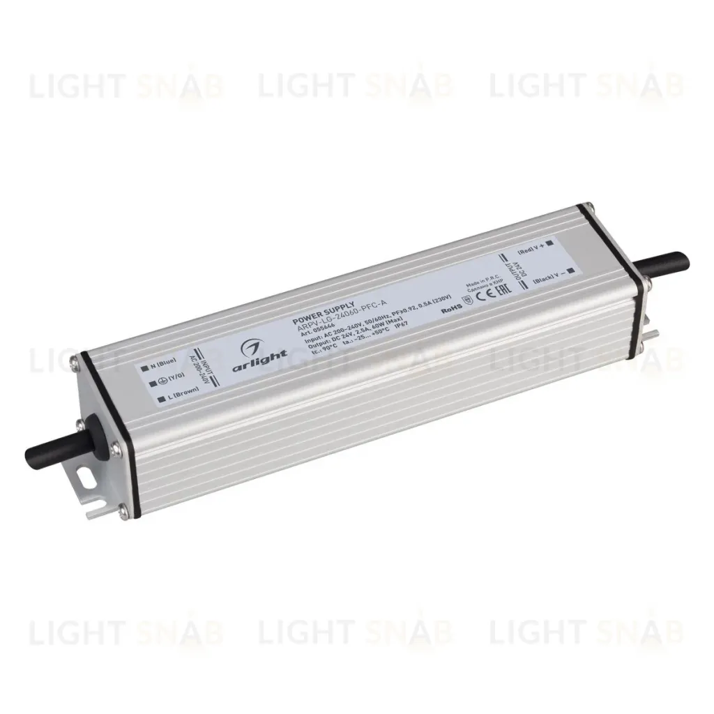 Блок питания Arlight ARPV-LG-24060-PFC-A (24V, 2.5A, 60W) (IP67 Металл) 055646 055646